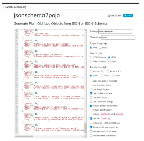 json pojo